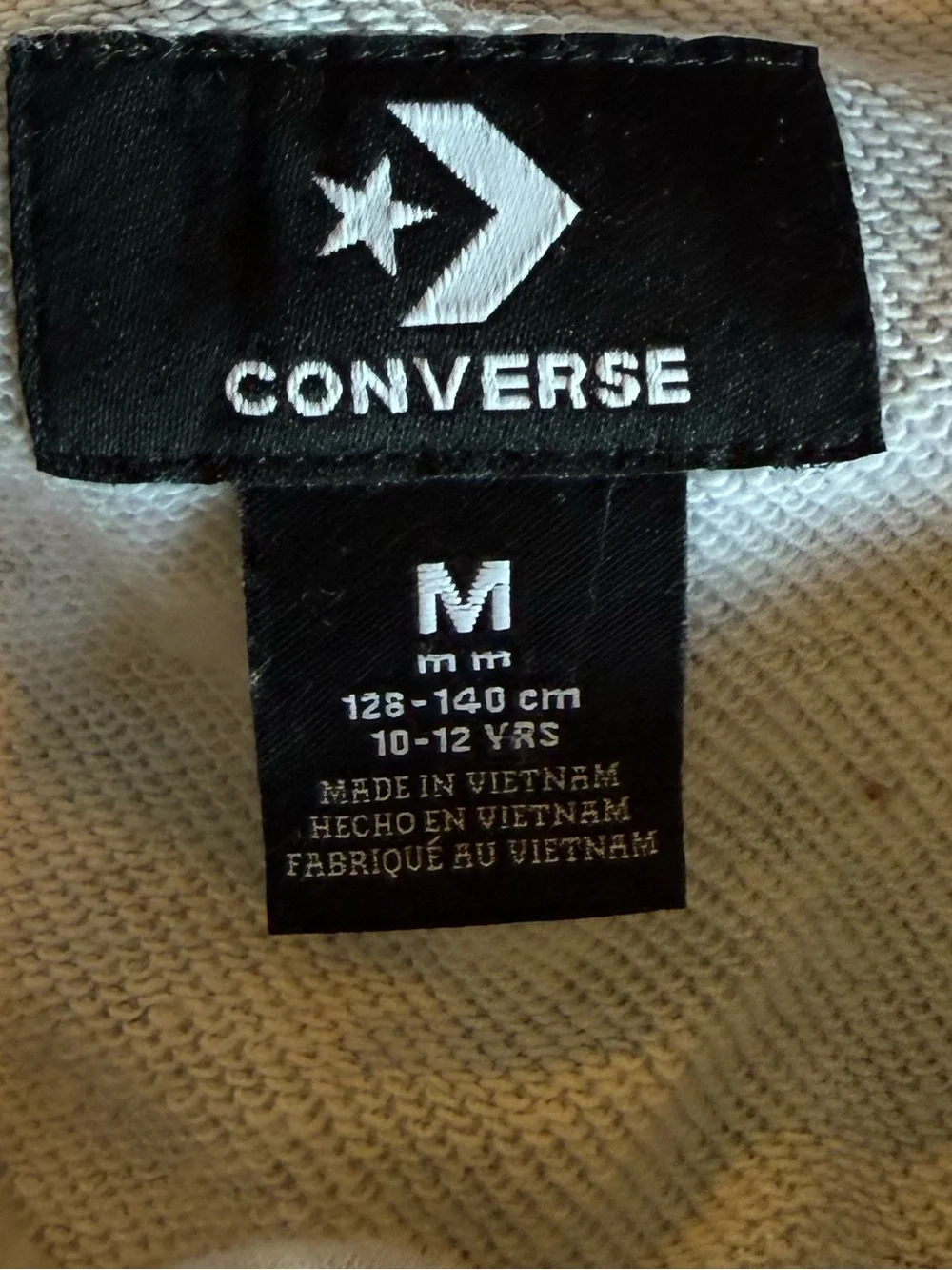 Converse Light Gray Cropped Hoodie